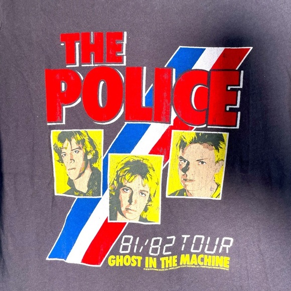 THE POLICE Ghost In The Machine ‘81/82 Tour T-Shirt Tee By Chaser Women’s M Gray - Picture 2 of 9